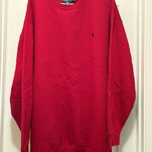 Ralph Lauren Red Crewneck with Embroidered Logo